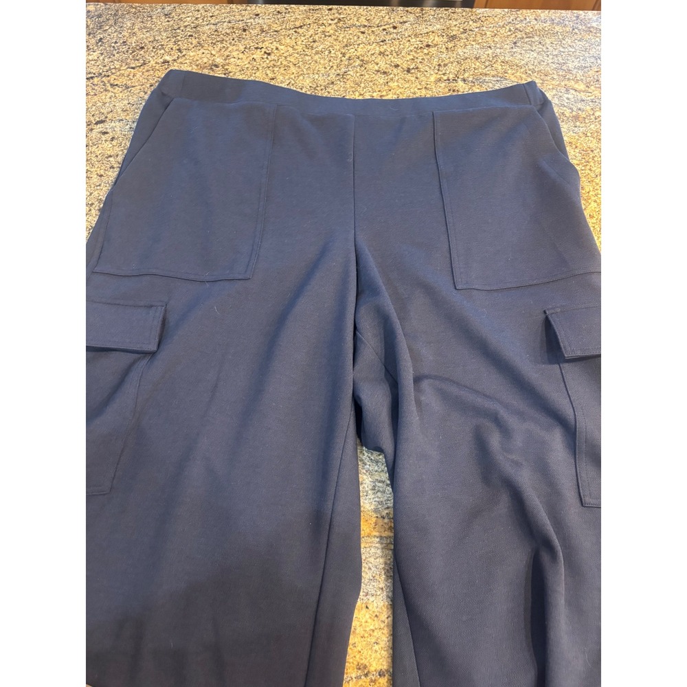 NWT Lane Bryant Straight Mid Rise Cargo Pants Navy Blue Size 22